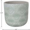 Amazon Brand – Stone & Beam Small Fan-Embossed Planter, 4.3″H, Seafoam Green