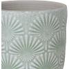 Amazon Brand – Stone & Beam Small Fan-Embossed Planter, 4.3″H, Seafoam Green