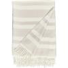 Amazon Brand – Stone & Beam Striped Throw Blanket, Soft and Easy Care, 80″ x 60″, Fringed, Natural