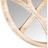 Amazon Brand – Stone & Beam Vintage Compass Wooden Accent Mirror, 28″H, Light Stain