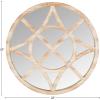 Amazon Brand – Stone & Beam Vintage Compass Wooden Accent Mirror, 28″H, Light Stain