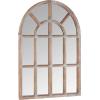 Amazon Brand – Stone & Beam Vintage Farmhouse Wooden Arched Mantel Mirror, 36.25″H, Dark Stain
