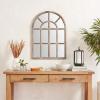 Amazon Brand – Stone & Beam Vintage Farmhouse Wooden Arched Mantel Mirror, 36.25″H, Dark Stain