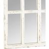 Amazon Brand – Stone & Beam Vintage Farmhouse Wooden Arched Mantel Mirror, 36.25″H, Whitewash