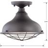 Amazon Brand – Stone & Beam Vintage Indoor Outdoor Flush Mount Ceiling Chandelier Fixture with Light Bulb – 10.6 x 10.6 x 9.24 Inches, Antique Bronze