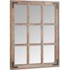 Amazon Brand – Stone & Beam Vintage Wooden 9-Grid Wall Mirror, 34.75″H, Dark Stain