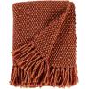 Amazon Brand – Stone & Beam Woven Farmhouse Throw Blanket, Soft and Cozy, 50″ x 60″, Orange/Red