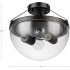 GLOBE Electric 61003 Belsize 2-Light Flush Mount, Oil Rubbed Bronze, Clear Glass Shade, Bulbs Included