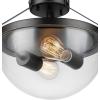 GLOBE Electric 61003 Belsize 2-Light Flush Mount, Oil Rubbed Bronze, Clear Glass Shade, Bulbs Included