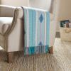 Amazon Brand – Stone & Beam Contemporary Stripes and Lines Throw Blanket – 60 x 50 Inch, Blue
