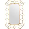 Amazon Brand – Stone & Beam Diamond Shape Metal Frame Hanging Decorative Wall Mirror, 34.25 Inch Height, Gold Finish