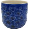 Amazon Brand – Stone & Beam Large Fan-Embossed Planter, 7.5″H, Blue
