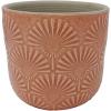 Amazon Brand – Stone & Beam Medium Fan-Embossed Planter, 6″H, Arabesque Coral Pink