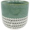 Amazon Brand – Stone & Beam Mid-Century Two-Toned Planter, 10.53″H, Teal Green