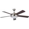 Amazon Brand – Stone & Beam Remote-Controlled 5-Blade Ceiling Fan with Light, 52″ Diameter, Brushed Nickel