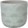 Amazon Brand – Stone & Beam Small Fan-Embossed Planter, 4.3″H, Seafoam Green
