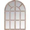 Amazon Brand – Stone & Beam Vintage Farmhouse Wooden Arched Mantel Mirror, 36.25″H, Dark Stain