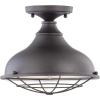 Amazon Brand – Stone & Beam Vintage Indoor Outdoor Flush Mount Ceiling Chandelier Fixture with Light Bulb – 10.6 x 10.6 x 9.24 Inches, Antique Bronze