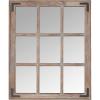 Amazon Brand – Stone & Beam Vintage Wooden 9-Grid Wall Mirror, 34.75″H, Dark Stain