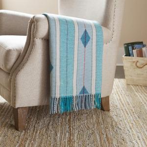 Amazon Brand – Stone & Beam Contemporary Stripes and Lines Throw Blanket – 60 x 50 Inch, Blue