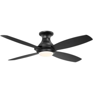 Amazon Brand – Stone & Beam Modern Remote Control Flush Mount Ceiling Fan With Integrated LED Light – 52 x 52 x 11.54 Inches, Black