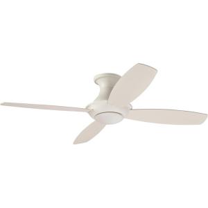 Amazon Brand – Stone & Beam Modern Remote Control Flush Mount Ceiling Fan With Integrated LED Light – 52 x 52 x 11.54 Inches, White