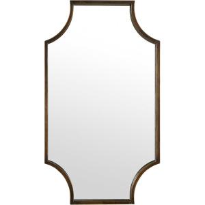 Amazon Brand – Stone & Beam Rectangular Antique-Style Metal Frame Hanging Wall Mount Mirror Decor, Brown, 18.25″L x 2.75″W
