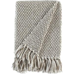 Amazon Brand – Stone & Beam Woven Farmhouse Throw Blanket, Soft and Cozy, 50″ x 60″, Grey, Brown and White