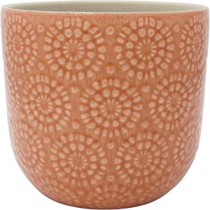 Stone & Beam Floral embossed planter in Arabesque color, large