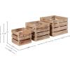 Amazon Brand – Stone & Beam Farmhouse Antique Wood Rectangular Storage Basket Bins – Set of 3, Antique Whitewash