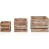 Amazon Brand – Stone & Beam Farmhouse Antique Wood Rectangular Storage Basket Bins – Set of 3, Antique Whitewash