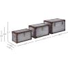 Amazon Brand – Stone & Beam Mid-Century Modern Storage Trunk with Leather Nailhead Trim – Set of 3, Silver