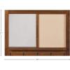 Amazon Brand – Stone & Beam Modern Wood Mirror with Message Board, 30″H, Walnut And Black