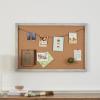 Amazon Brand – Stone & Beam Rectangular Decorative Cork Bulletin Board with Rustic Silver Wood Frame – 25.5 x 37.5 Inch, Grey & Brown