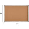 Amazon Brand – Stone & Beam Rectangular Decorative Cork Bulletin Board with Rustic Silver Wood Frame – 25.5 x 37.5 Inch, Grey & Brown