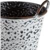 Amazon Brand – Stone & Beam Rustic Farmhouse Decorative Metal Storage Bins – Set of 3, Black with Antique White Finish
