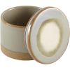 Amazon Brand – Stone & Beam Stoneware Round Decorative Jewelry Box – 3.75 x 4.75 Inches, Sage, Small, Brown and Green