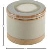 Amazon Brand – Stone & Beam Stoneware Round Decorative Jewelry Box – 3.75 x 4.75 Inches, Sage, Small, Brown and Green