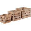 Amazon Brand – Stone & Beam Farmhouse Antique Wood Rectangular Storage Basket Bins – Set of 3, Antique Whitewash