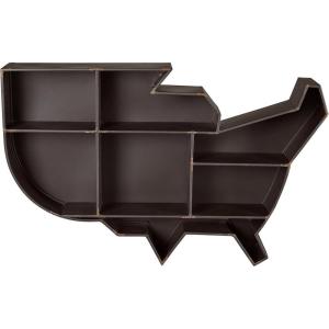 Amazon Brand – Stone & Beam Contemporary United States Floating Wall Shelf – 28 x 18 x 4 Inch, Black Metal