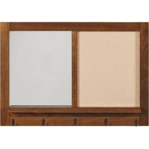 Amazon Brand – Stone & Beam Modern Wood Mirror with Message Board, 30″H, Walnut And Black