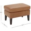 Amazon Brand – Stone & Beam Wingard Leather Ottoman, 26.4″W, Cognac