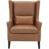 Amazon Brand – Stone & Beam Wingard Leather Wingback Accent Chair, 32.3″W, Cognac