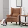 Amazon Brand – Stone & Beam Wingard Leather Wingback Accent Chair, 32.3″W, Cognac