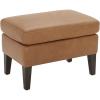 Amazon Brand – Stone & Beam Wingard Leather Ottoman, 26.4″W, Cognac