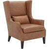 Amazon Brand – Stone & Beam Wingard Leather Wingback Accent Chair, 32.3″W, Cognac